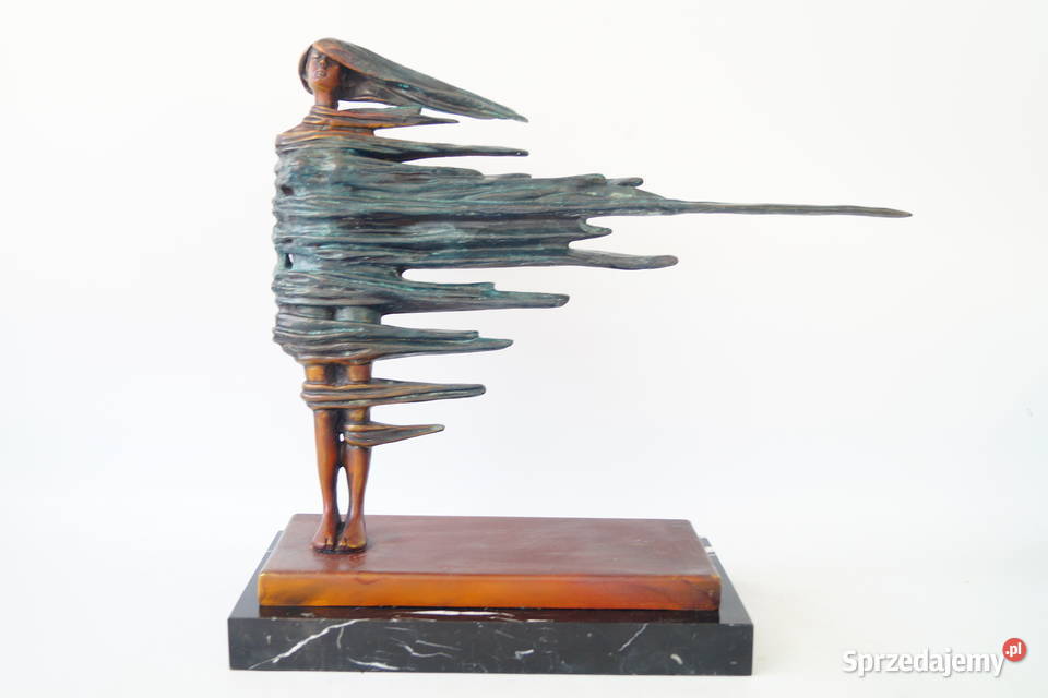 Kobieta na wietrze styl Salvador Figura z brązu