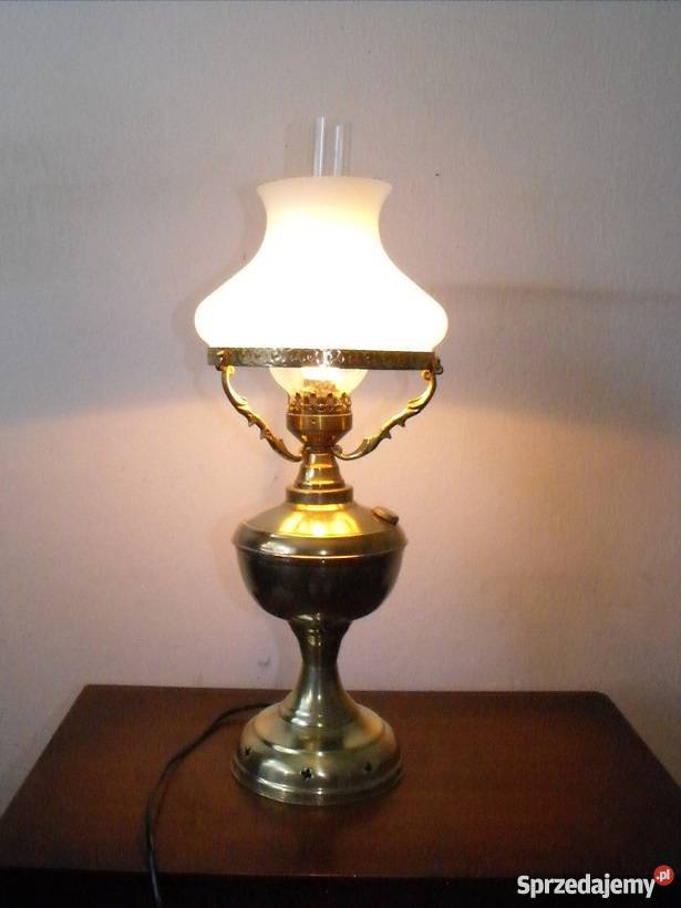 Mosiężna lampa gabinetowa w stylu lampy naftowej Skierniewice