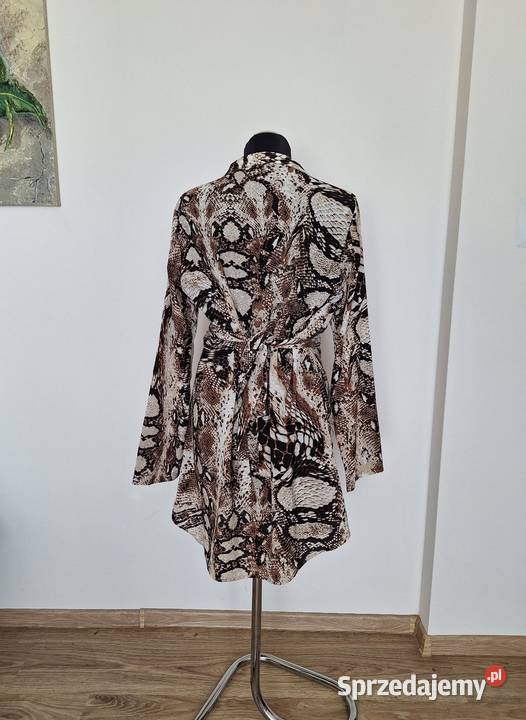 Śliczna wężowa sukienka jesienna zwiewna długi Kraków