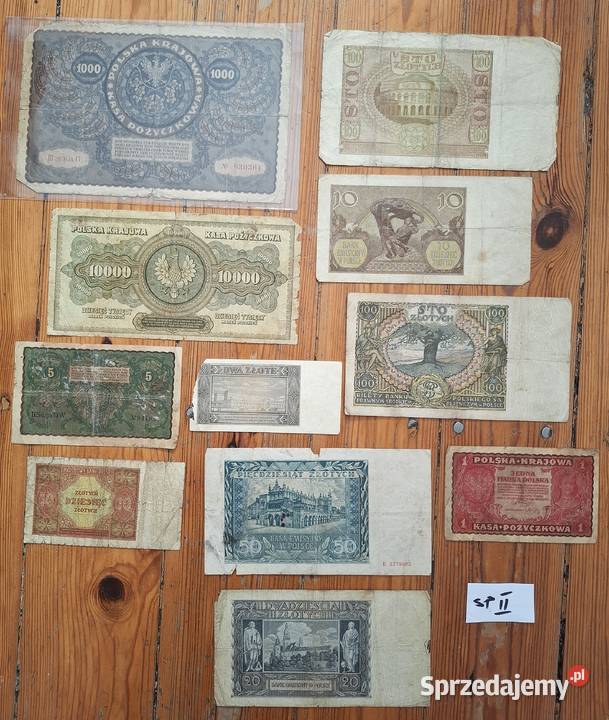 Zestaw Banknotów x11 Stara Polska SPII śląskie Gliwice