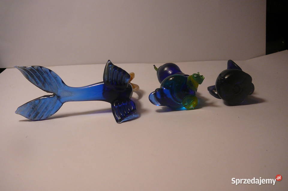 Małe figurki szklane słoń foka gąsienica Dekoracje i ozdoby