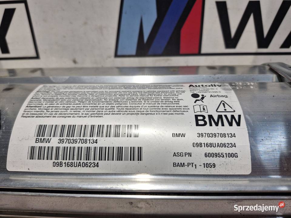 7039708 BMW E60 E61 PODUSZKA POWIETRZNA PASAŻERA osobowe