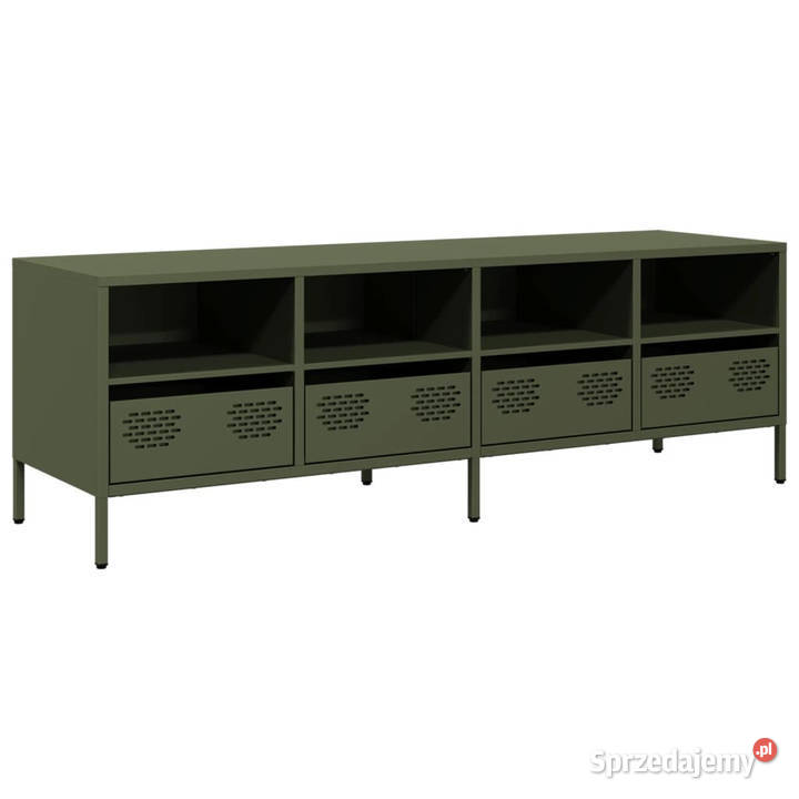 Szafka RTV oliwkowa 135x39x435 stal walcowana na Warszawa