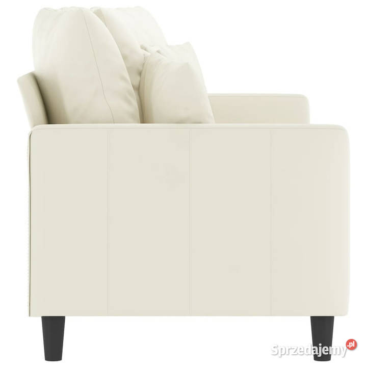 Sofa 2osobowa kremowy 140 tapicerowana aksamitem