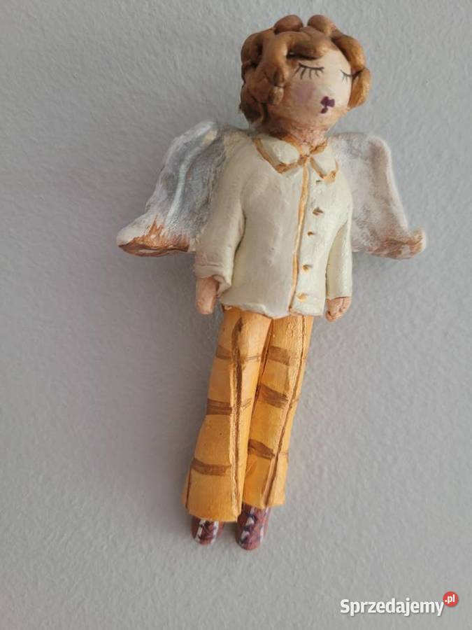 2 Anioły figurki maluchy piękne w pomarańczach