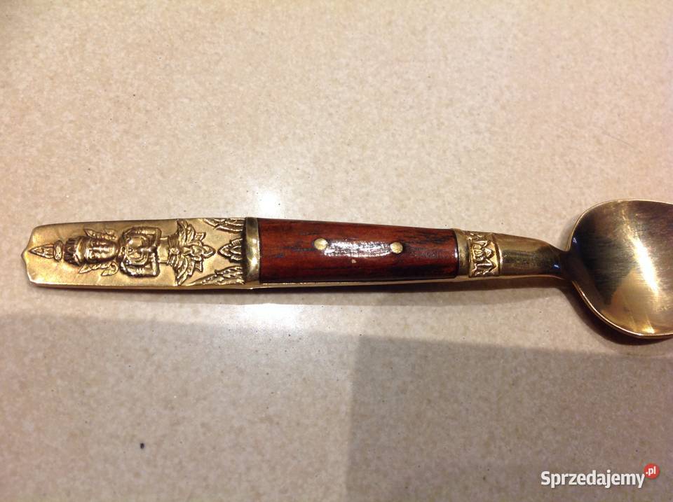 Mała Łyżeczka z Brązu z Drewnem Wiśniowym Nowa Sól