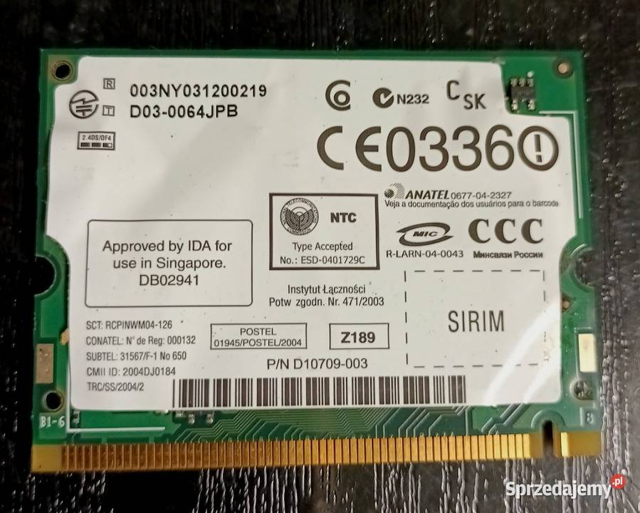 Karta bezprzewodowa WiFi do laptopa Intel modem opolskie