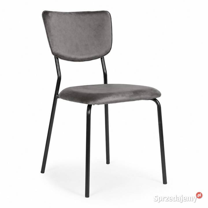 Komplet 4 krzeseł welurowych tapicerowanych 46cm Dom i Ogród
