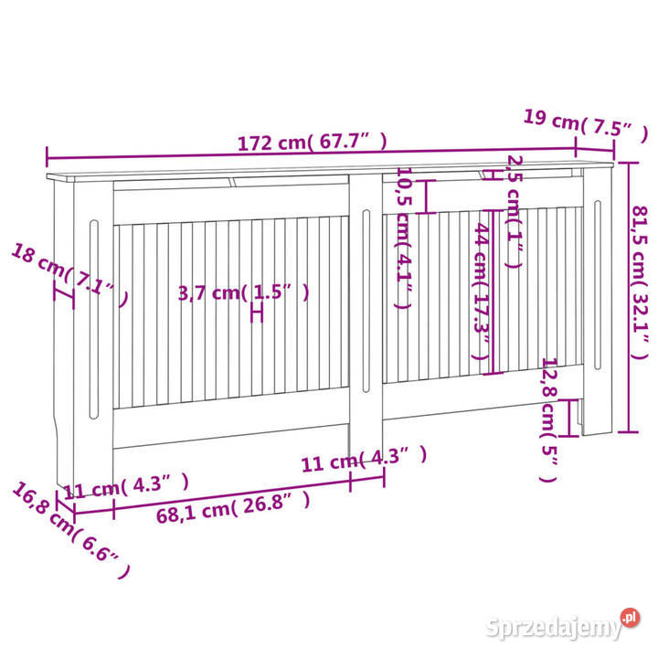 Osłony na kaloryfer 2 białe MDF 172 WM276005 mazowieckie Warszawa