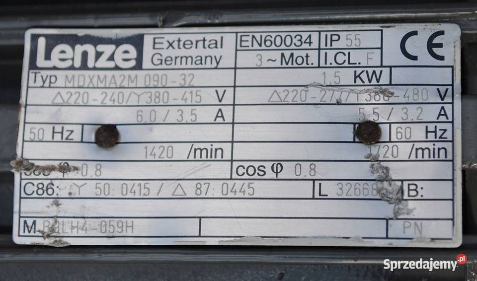 Motoreduktor 15kw 51obr z hamulcem LENZE Kargowa