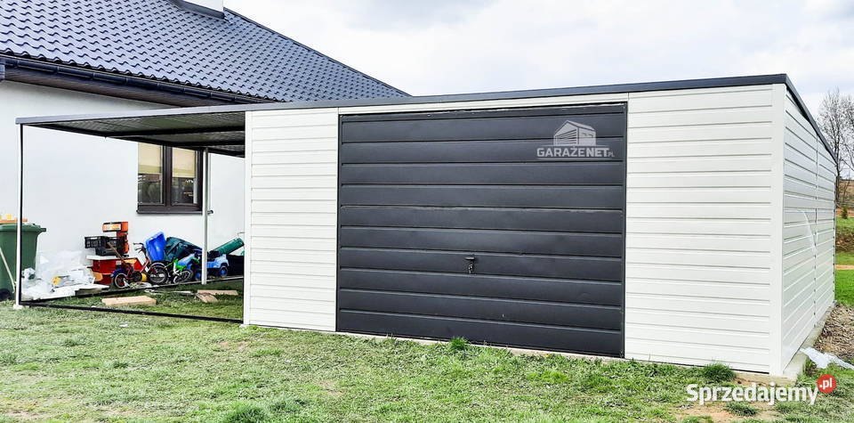 GARAZ BLASZANY 6M X 6M POZIOM WIATA SPAD GARAŻ Łapanów