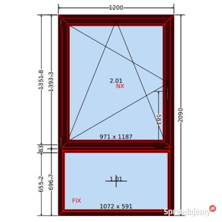 Okno PCV 120x209 super stan dostępne ręki Okna ścienne Opole sprzedam