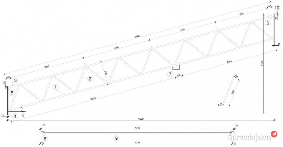 Ocynkowana Konstrukcja hali stalowej 12x15x5m Wszołów