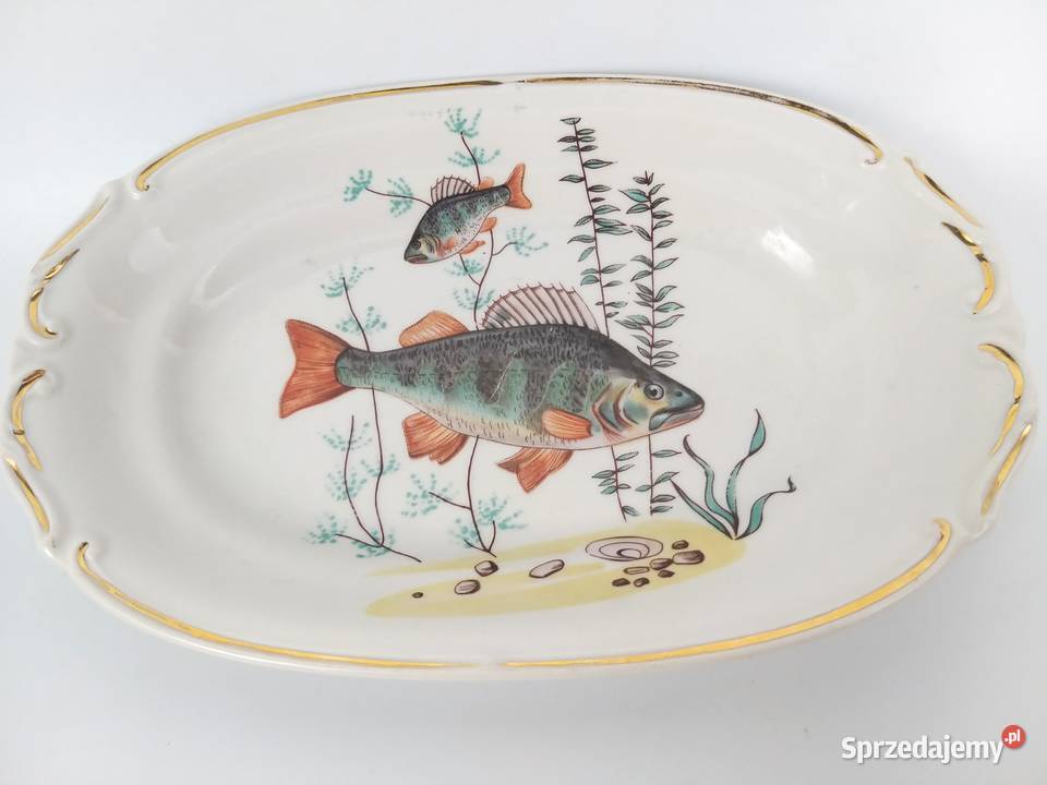 Patery półmiski ryby porcelana PRL Chodzież lata Bronisze