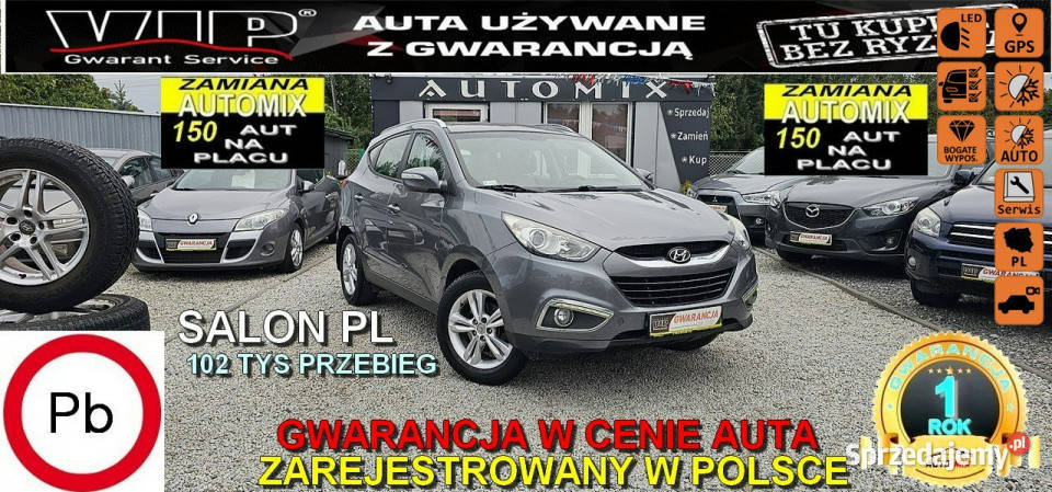 Hyundai ix35 Salon Przebieg 102 BENZYNA HAK światła LED