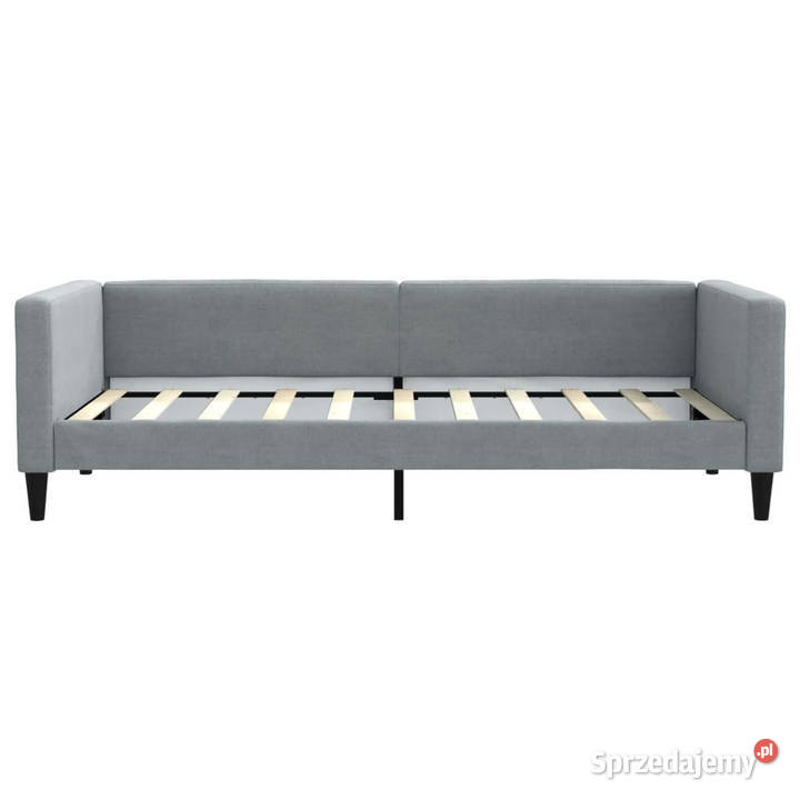 Sofa z funkcją spania jasnoszara obita tkaniną Warszawa