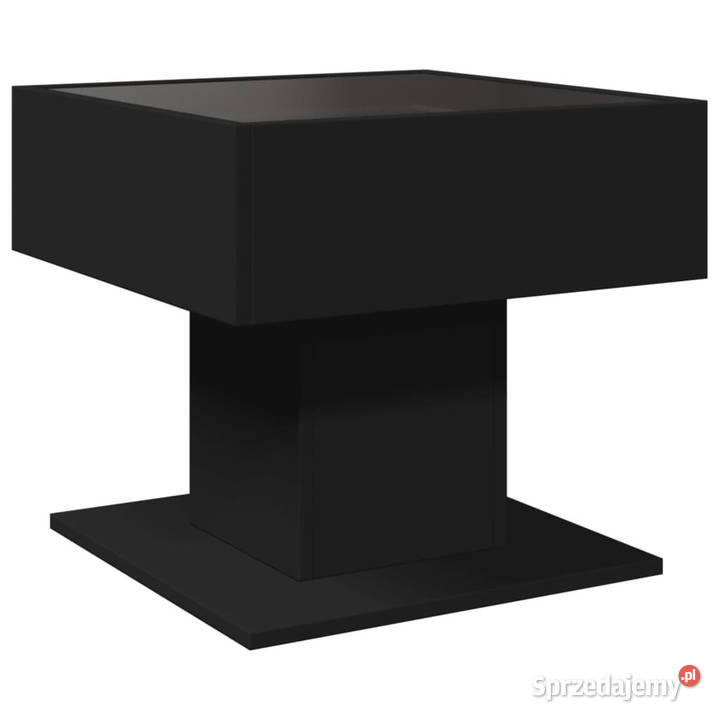 Stolik kawowy z LED czarny 50x50x45 materiał sprzedam