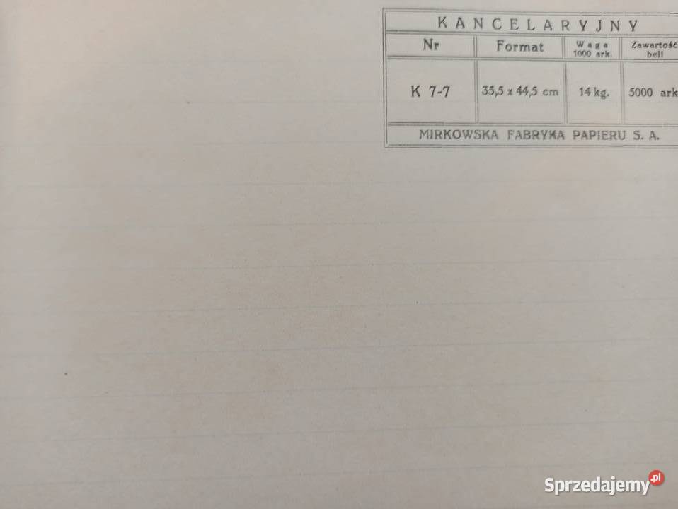 Papier J Franaszek Mirkowska Fabryka Papieru ok Warszawa