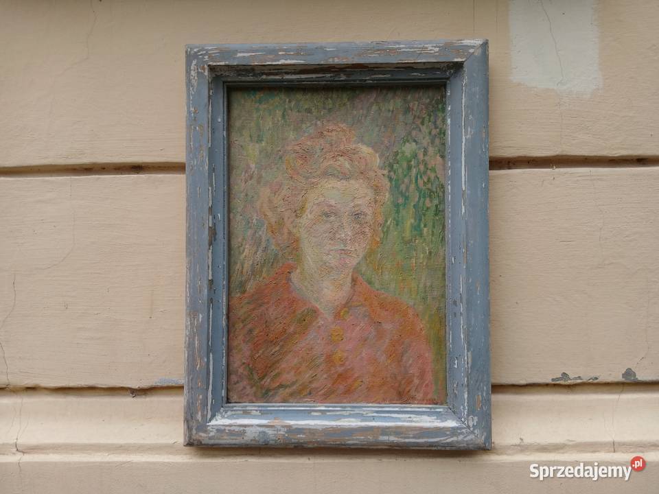 Stary obraz Wiesław Mldner Nieckowski portret mazowieckie Warszawa