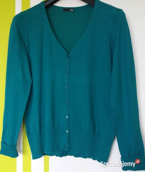 M Lekki sweter szmaragdowa zieleń HM Rozmiar 42(XL) Gliwice