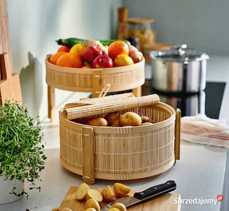 IKEA Kanelmott Kosz na owocewarzywa bambus Nowy beżowy Wyposażenie wnętrz Opole