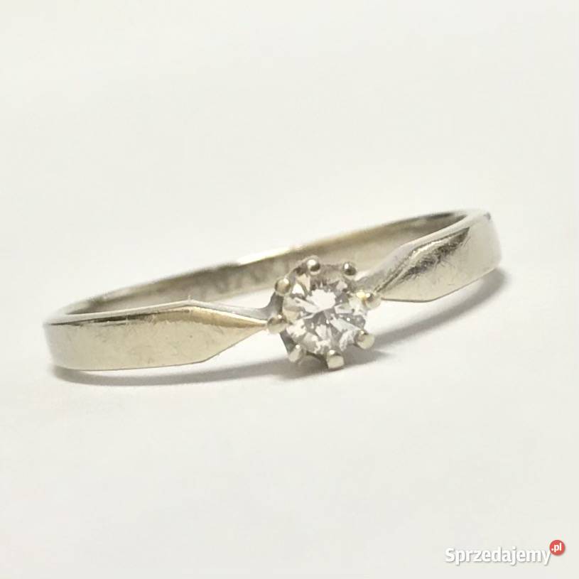 Złoty PIERŚCIONEK 585 14K DIAMENT 012ct APART Warszawa