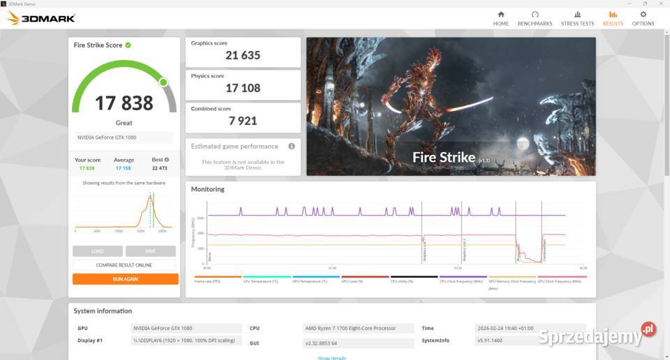 Komputer Gamingowy Windows 11 RYZEN 7 GTX 1080 Komputery stacjonarne wielkopolskie Ostrów Wielkopolski