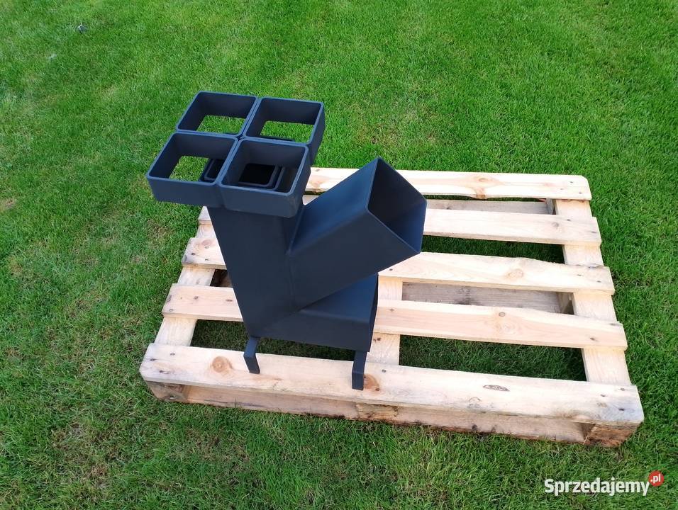 DUZY SOLIDNY piecyk rakietowy 140x140 koza stal Kłobuck