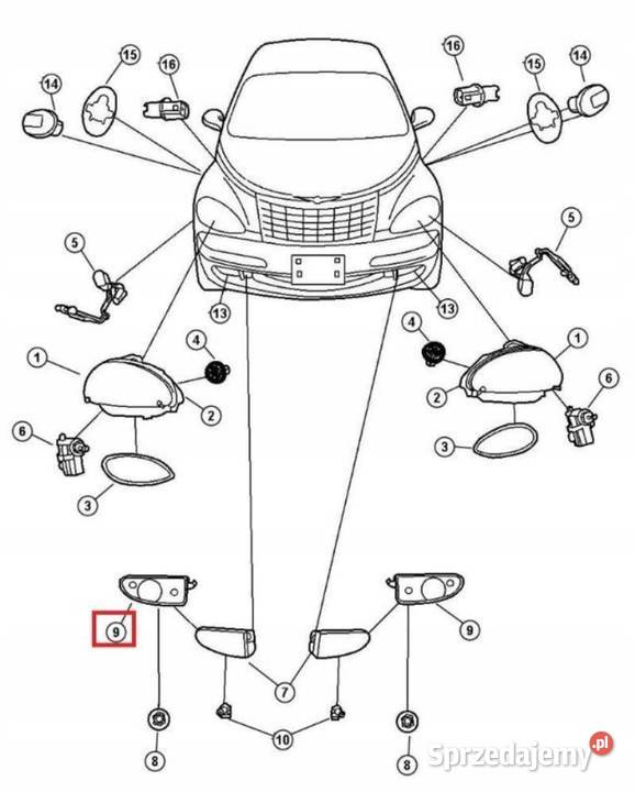 MOCOWANIE HALOGENU PRAWE CHRYSLER PT CRUISER osobowe lubelskie sprzedam