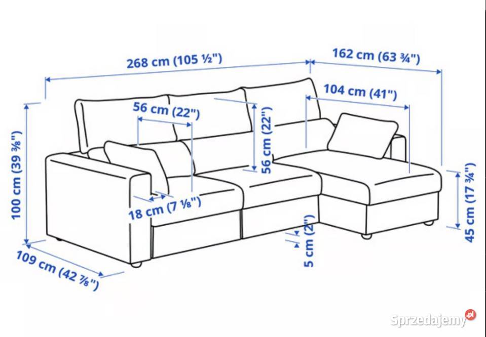 Kanapa 3 osobowa Eskilstuna Ikea 162cm Sofy i kanapy Michałów-Reginów sprzedam