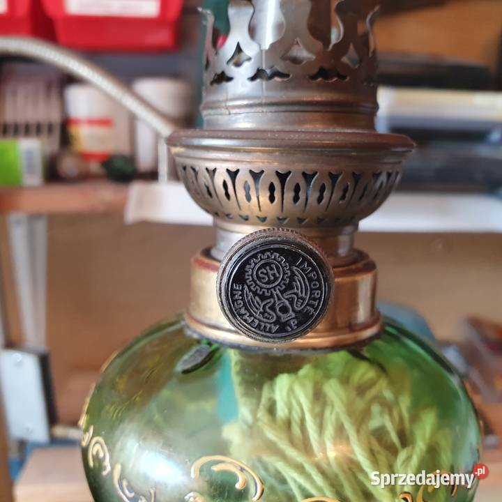 Figuralnasprawna lampa naftowa z brązu Wrocław sprzedam