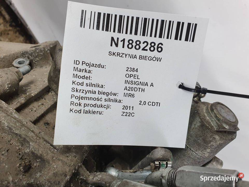 SKRZYNIA BIEGÓW OPEL INSIGNIA A MR6 kujawsko-pomorskie Lipno sprzedam