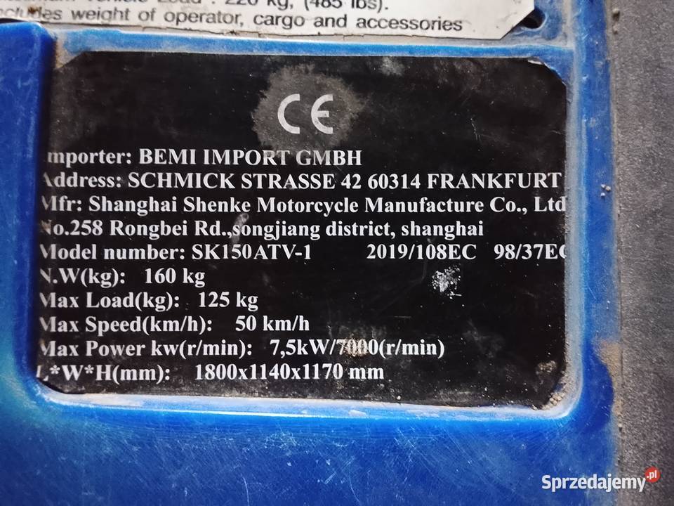 Quad ATV Hummer 150 Rok produkcji 2019 Kolbuszowa sprzedam