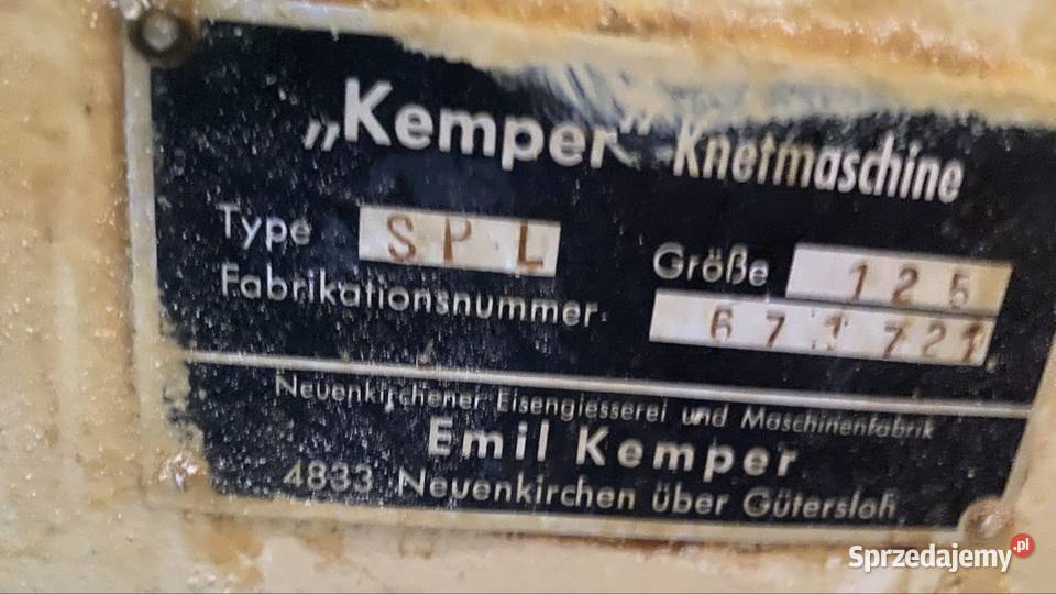 Mieszalka Spiralna Kemper 125l Ubijaczka 30l Bydgoszcz