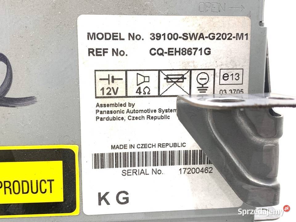 RADIO HONDA CRV III 39100SWAG202M1 ODTWARZACZ sprzedam