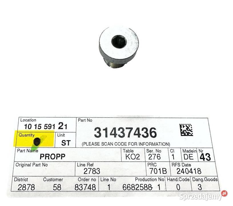 VOLVO S60 V60 S90 V90 XC60 XC90 II HYB korek