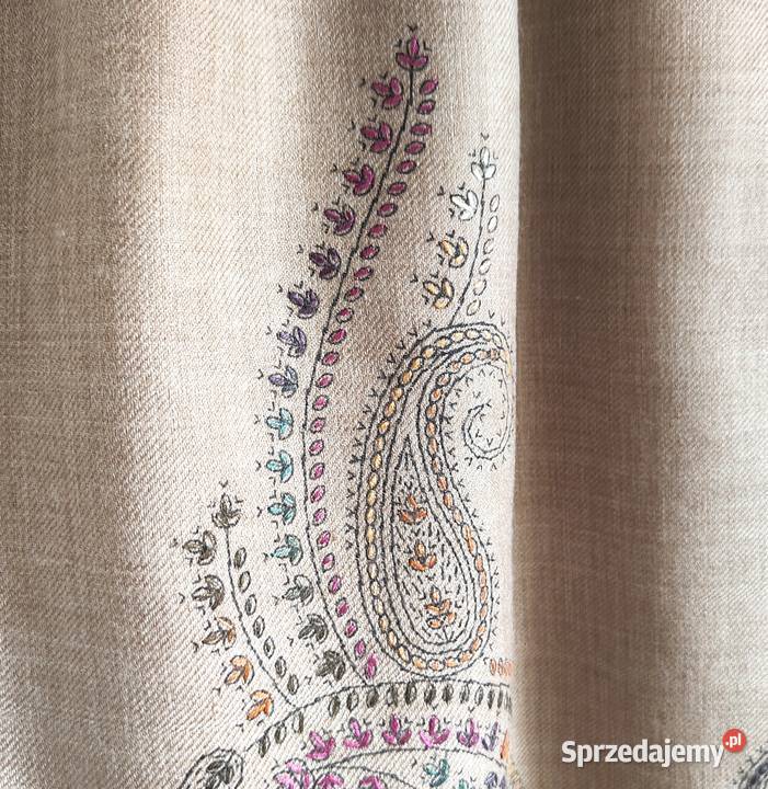 Duży szal orientalny indyjski haftowany haft Szczecin