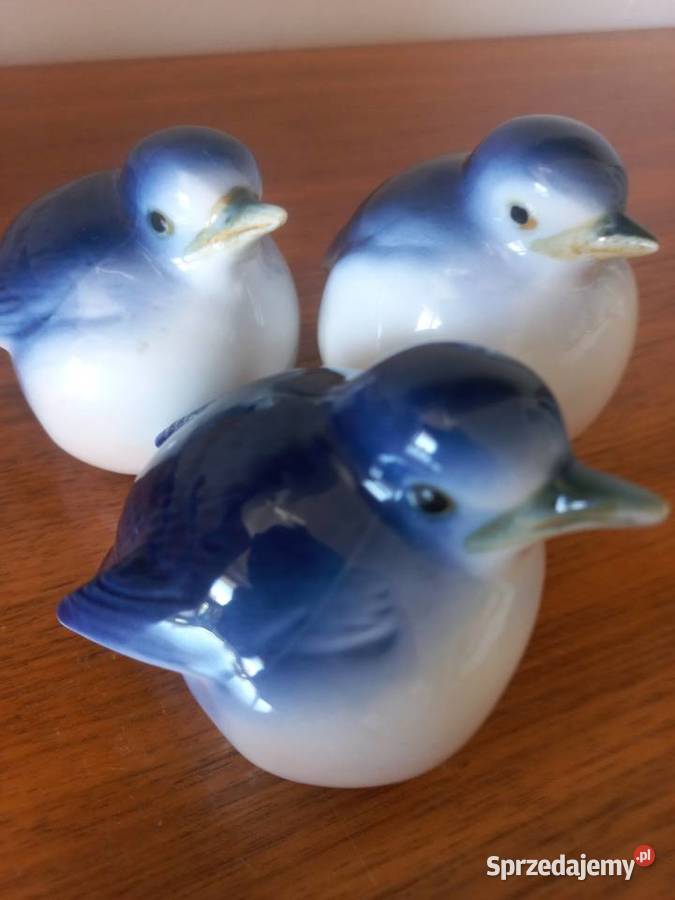 Figurki porcelanowe Wróbel zestaw 3