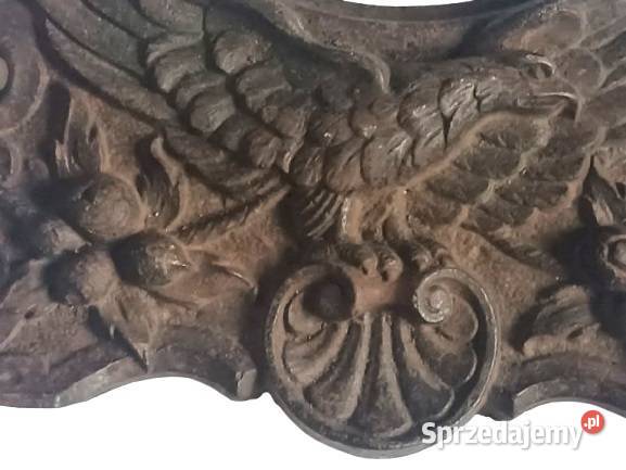 Stara żeliwna ozdoba dekoracyjna z motywem orła