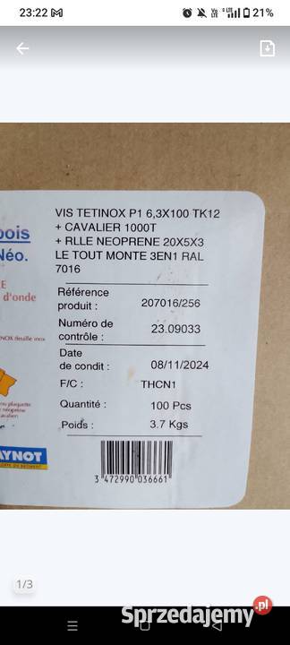 Wkręty INOX do blachy falistej 3w1 Zestaw 63x100 Ostrów Wielkopolski sprzedam