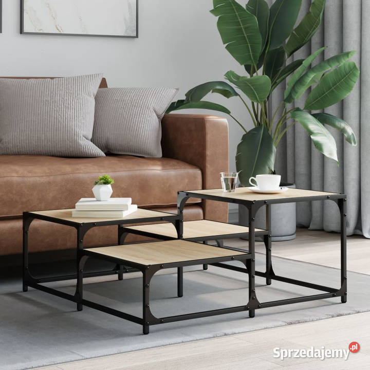 Stolik kawowy dąb sonoma 875x875x40 WM837743 mazowieckie Warszawa