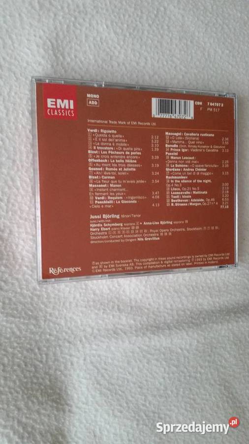 JUSSI BJORLING Arias Duets Songs VolII 1993 CD klasyczna Płyty i kasety Puławy sprzedam