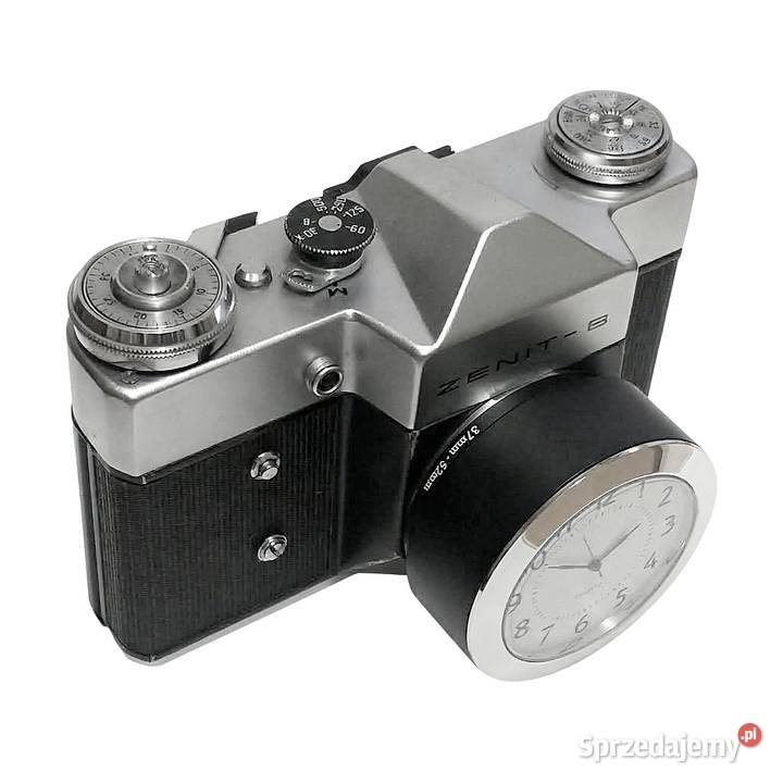 Zegar na półkę biurko aparat fotograficzny retro Zegary Siemianowice Śląskie