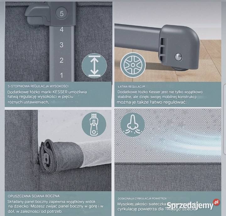 Łóżeczko dziecięce z miękkim materacem kółkami Rzeszów sprzedam