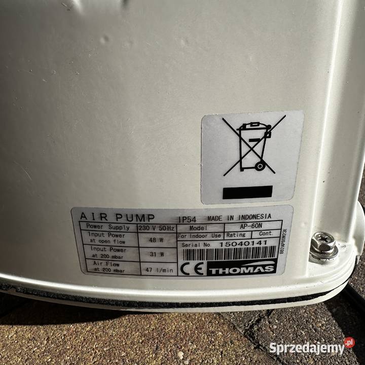 Dmuchawa membranowa pompa THOMAS AP 60N kujawsko-pomorskie Koronowo sprzedam