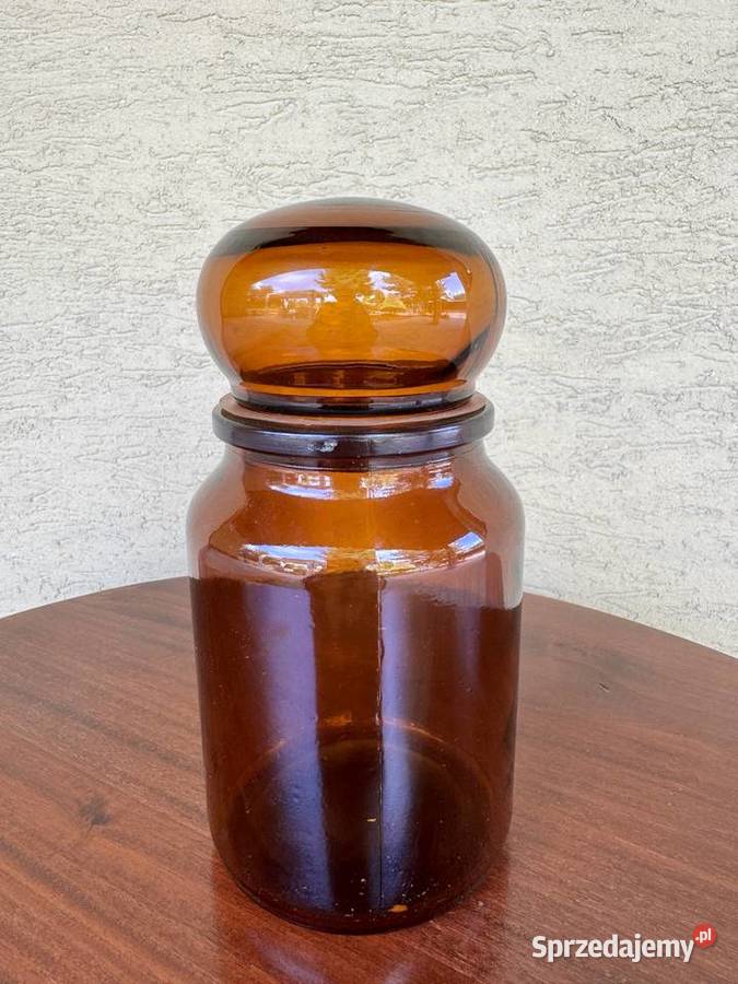 Szklany słoik bursztynowy apteczny do Garwolin