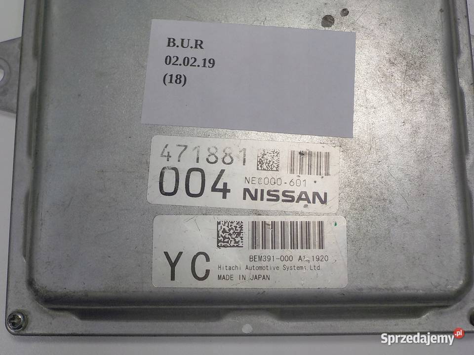 KOMPUTER STEROWNIK BEM391000 INFINITI G37 Nowy Tomyśl