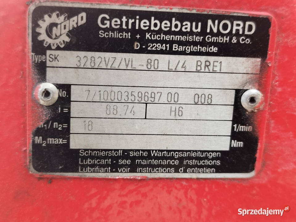 Motoreduktor Nord SK 80 4 BRE z łożyskiem obrotu wielkopolskie Strzyżew