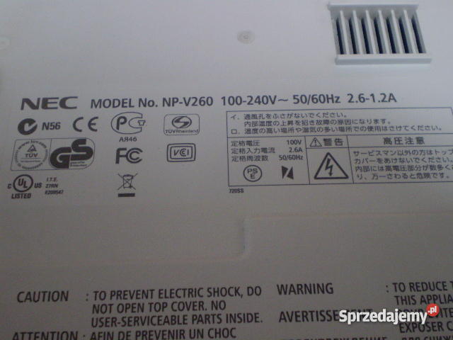 PROJEKTOR NEC V260 Kluczbork sprzedam