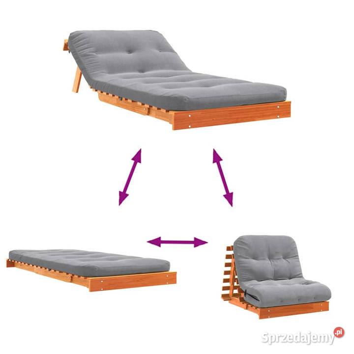 Sofa rozkładana futon z materacem woskowy brąz Warszawa